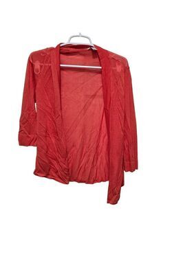 Chico’s Orange Shimmer Open Front Cardigan Size 0 Small